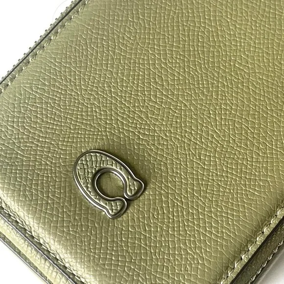 Coach Phone Crossbody Bag CP272 Crossgrain Leather Moss Pockets Unisex ORGPKG - Picture 10 of 12